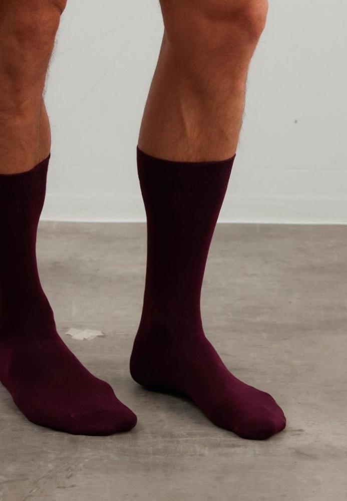 Sosete Bărbați Bambus, Fără Cusătură, Bordo,Engros